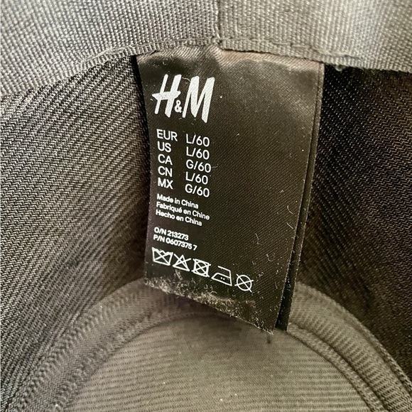H&M Grey & Black Fedora Hat – Linen & Cotton Blend – Size L (60) - Picture 7 of 7